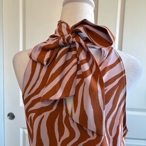 Naked Zebra Brown and Cream Zebra Print Blouse
